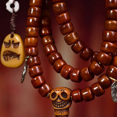 Tibet 108 Beads Yak Bone Dzi Bead Mala for Strength