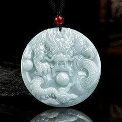 Flash Sale Chinese Zodiac Dragon Jade Success Amulet String Necklace