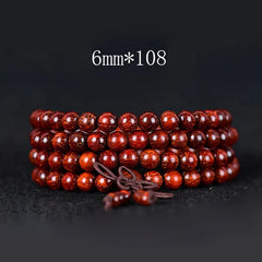 Renbeads Tibetan Small Leaf Red Sandalwood Balance Bracelet