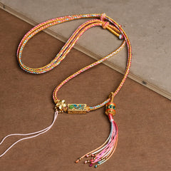 Colorful String Copper Necklace Pendant