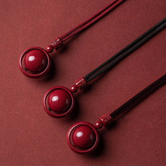 Cinnabar Om Mani Padme Hum PiXiu Blessing Lucky Bead Necklace Pendant
