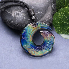 Color-Changing Good Luck Design Pattern Crystal Necklace Pendant