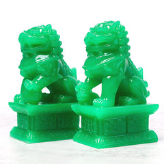 Pair of Fu Foo Dogs Guardian Lion Statues for Home Decoration