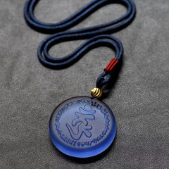Tibet Shurangama Mantra Liuli Crystal Necklace Pendant