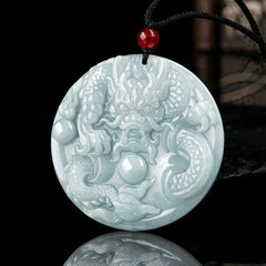 Flash Sale Chinese Zodiac Dragon Jade Success Amulet String Necklace
