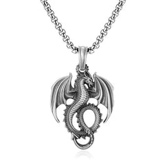 Renbeads Pure Tin Dragon Luck Success Necklace Pendant