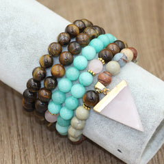 108 Beads Natural Stone Tiger Eye Mala Healing Bracelet