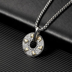 Tibetan Om Mani Padme Hum Peace Buckle Creative Necklace Pendant