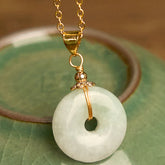 Jade Peace Buckle Luck Necklace Pendant