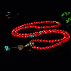 Tibetan Mala Red Turquoise Lucky Jewelry