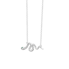 925 Sterling Silver Snake-themed Calm Jewelry Set (Necklace Pendant, Ring, Earrings)