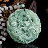 Chinese Zodiac Dragon Jade Fortune Necklace Pendant