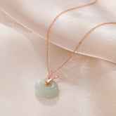 925 Sterling Silver Natural Hetian Jade Zircon Butterfly Luck Necklace Pendant