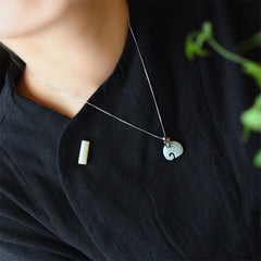 Renbeads White Jade Elephant Lotus Protection Necklace Pendant
