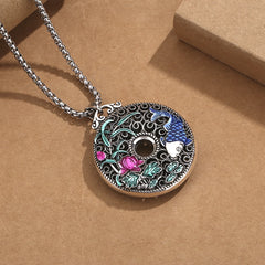 Koi Fish Lotus Peace Buckle Fu Character Wealth Luck Necklace Pendant