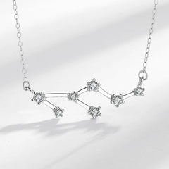 925 Sterling Silver 12 Constellations Astrology Blessing Necklace Pendant