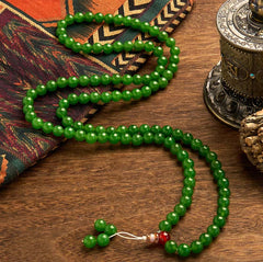 108 Mala Beads Natural Cyan Jade Luck Bracelet