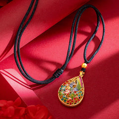 Colorful Phoenix Flower Luck and Strength Necklace Pendant