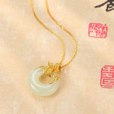 Tibetan White Jade Calming Necklace
