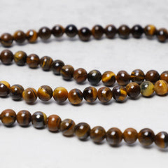 Tibetan 108 Natural Tiger Eye Gemstone Beads Prayer Mala Bracelet Necklace