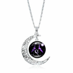 12 Constellations of the Zodiac Moon Protection Necklace Chain Pendant
