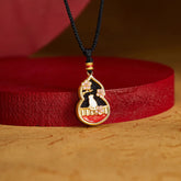 925 Sterling Silver Peach Blossom Cat Gourd Pattern Protection Necklace Pendant