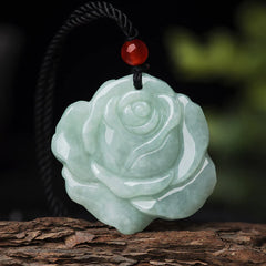 Lotus Pattern Jade Prosperity Necklace Pendant