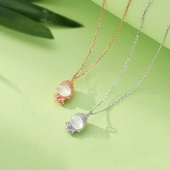 925 Sterling Silver Chalcedony Formless Buddha Positive Necklace Pendant