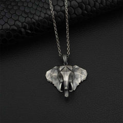 Renbeads Elephant Pewter Titanium Steel Strength Necklace Pendant