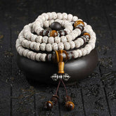 Renbeads Handmade Tibetan Tiger Eye Bodhi Seed Peace Bracelet