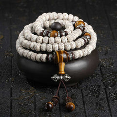Renbeads Handmade Tibetan Tiger Eye Bodhi Seed Peace Bracelet