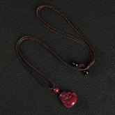 Laughing Buddha Cinnabar Blessing Necklace Pendant, Phone Hanging Decoration, Key Chain