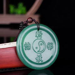 Green Aventurine Yin Yang Balance Necklace Pendant