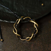 Vintage Copper Brass Handmade Luck Necklace Pendant