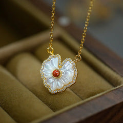 925 Sterling Silver Love Heart Tridacna Stone Red Agate Lazurite Jewelry Set