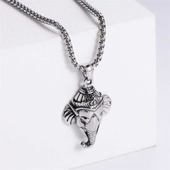 Elephant Titanium Steel Protection Pendant Necklace