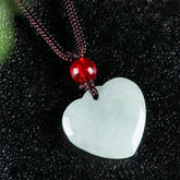 Jade Heart Prosperity Necklace Pendant