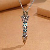 Tibet Om Mani Padme Hum Dzi Bead Dorje Vajra Pattern Rotatable Wealth Necklace Pendant