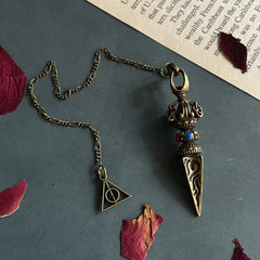 Renbeads Pentagram Eye of God Feather Hamsa Copper Healing Necklace Pendant Pendulum