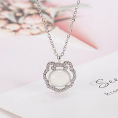 Chalcedony Lock of Good Wishes Positive Necklace Pendant