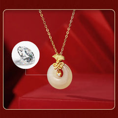 925 Sterling Silver Natural Hetian Jade Carnation Flower Prosperity Necklace Pendant