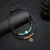 Turquoise Dzi Bead Protection Necklace