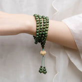 108 Mala Beads Green Sandalwood Boxwood Lotus Positive Bracelet