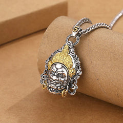 Yellow God of Wealth Amulet Copper Luck Necklace Pendant