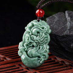 Natural Jade 12 Chinese Zodiac Prosperity Necklace Pendant