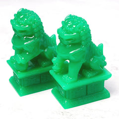 Pair of Fu Foo Dogs Guardian Lion Statues for Home Decoration