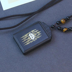 999 Sterling Silver Ebony Wood Lotus Inlaid Necklace Pendant