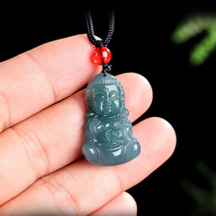 Jade Buddha Prosperity Necklace Pendant