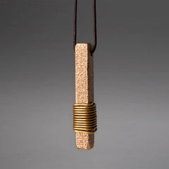 Vintage Textured Design Copper Wealth Necklace Pendant