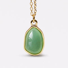 Natural Green Aventurine Amethyst Rose Quartz Blessing Necklace Pendant